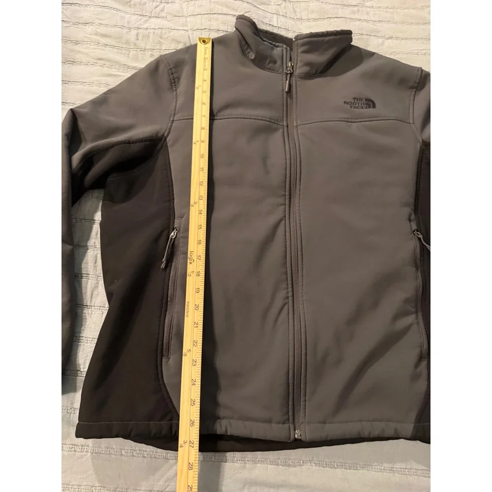 The North Face WindWall Fleece Lined Softshell Jacket Mens XL GreyBlack Full Zip